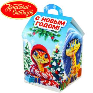 Сладкий подарок на Новый Год в картонной упаковке весом 600 грамм по цене 654 руб в Пензе