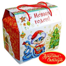 Детский новогодний подарок в картонной упаковке весом 950 грамм по цене 1108 руб в Пензе